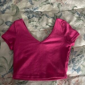 shein v cut crop top